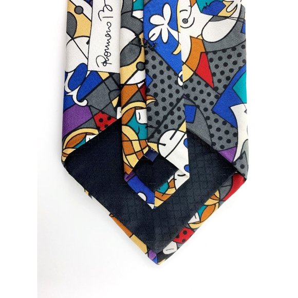 Romero Britto Men's Necktie. Abstract Pattern. Multi-Color. Silk. VGC! - Picture 5 of 5